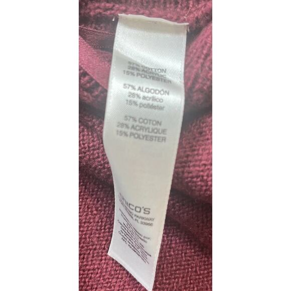 NWT Chico's Womens Sz 0 Knit Turtleneck Pullover Sweater Cotton Acrylic Poly - Picture 9 of 9